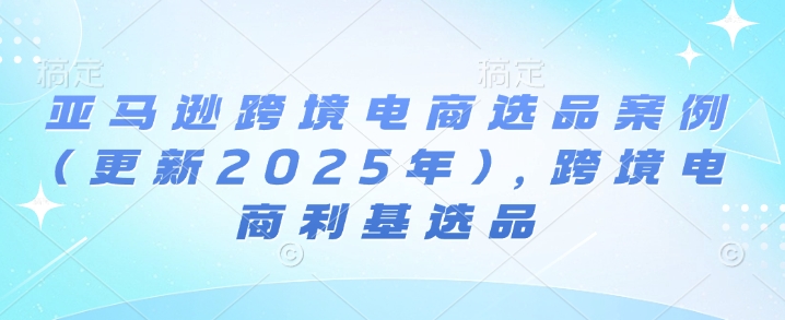 亚马逊跨境电商选品案例(更新2025年3月)，跨境电商利基选品-资源V站