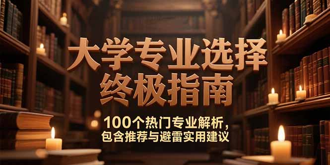 付费文：大学专业选择终极指南,100个热门专业解析,包含推荐与避雷实用建议-资源V站