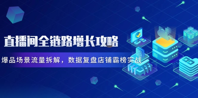 直播间全链路增长攻略，爆品场景流量拆解，数据复盘店铺霸榜实战-资源V站