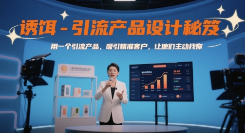 诱饵-引流产品设计秘笈，用一个引流产品，吸引精准客户，让他们主动找你-资源V站