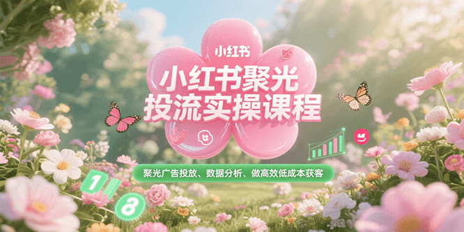 小红书聚光投流实操课程，聚光广告投放、数据分析、做高效低成本获客-资源V站