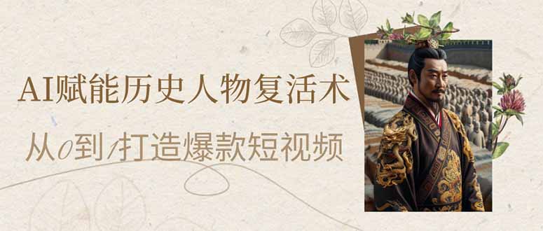 AI赋能历史人物复活术：从0到1打造爆款短视频-资源V站