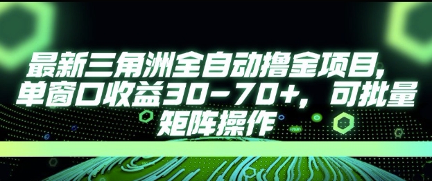 最新AI全自动游戏撸金项目，单窗口收益30-70+，可批量操作【揭秘】-天行资源库