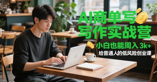 AI商单写作实战营，小白也能周入3k+，给普通人的低风险创业课-资源V站