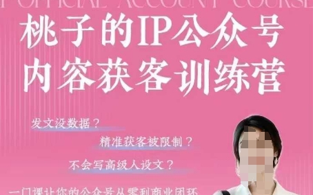 桃子IP公众号内容获客训练营(第3期)，一门让你公众号从0到商业闭环的课程-资源V站