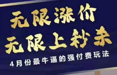 4月12号拼多多线上课，无限涨价，无限上秒杀，4月份最牛逼的强付费玩法-资源V站