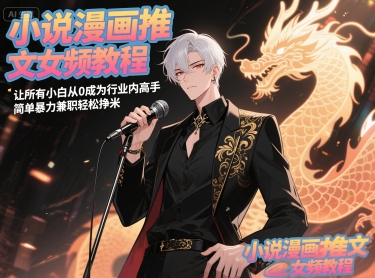 小说漫画推文女频教程，让所有小白从0成为行业内高手，简单暴力兼职轻松挣米-资源V站