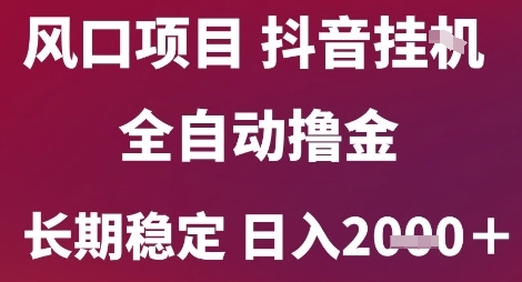 风口项目，六月最新玩法抖音无人挂G，全自动撸金，长期稳定 日入2k+【揭秘】-资源V站