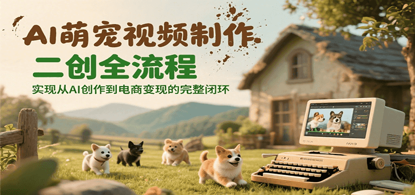AI萌宠视频制作二创全流程，实现从AI创作到电商变现的完整闭环-资源V站