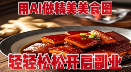 用AI做精美美食图，无需专业设备拍摄，轻轻松松开启副业-资源V站
