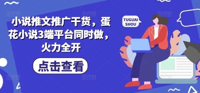 小说推文推广干货，蛋花小说3端平台同时做，火力全开-资源V站