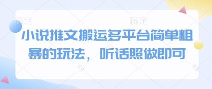 小说推文搬运多平台简单粗暴的玩法，听话照做即可-资源V站