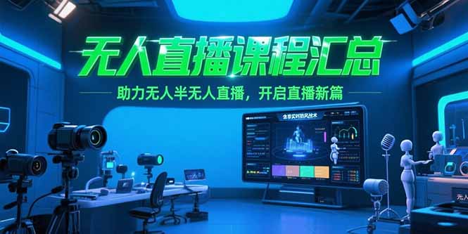 无人直播课程汇总，含非实时防风技术，助力无人半无人直播，开启直播新篇-资源V站