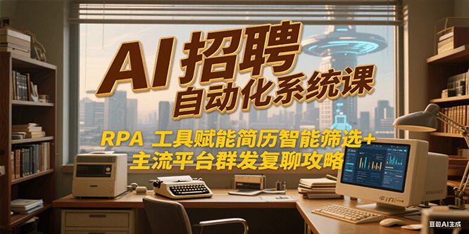 AI招聘自动化系统课，RPA工具赋能简历智能筛选+主流平台群发复聊全攻略-资源V站