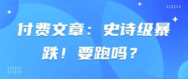 付费文章：史诗级暴跌！要跑吗？-资源V站