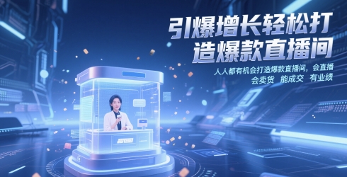 引爆增长轻松打造爆款直播间，​人人都有机会打造爆款直播间，会直播 会卖货 能成交 有业绩-资源V站