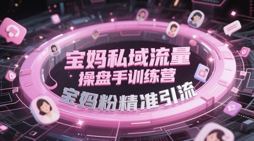 宝妈私域流量操盘手训练营，宝妈粉精准引流-资源V站