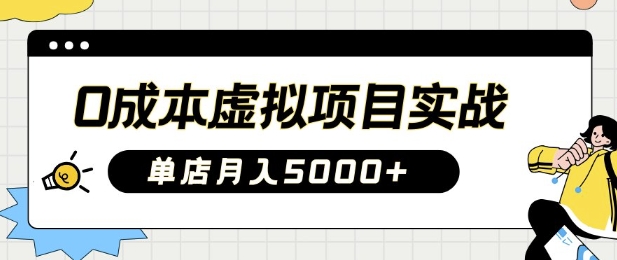 0成本虚拟项目实战手把手教你落地，单店月入5k-资源V站
