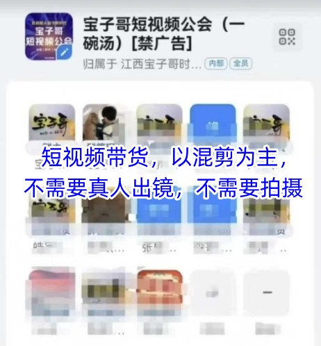 宝子哥头部团队短视频带货，以混剪为主，不需要真人出镜，不需要拍摄-资源V站
