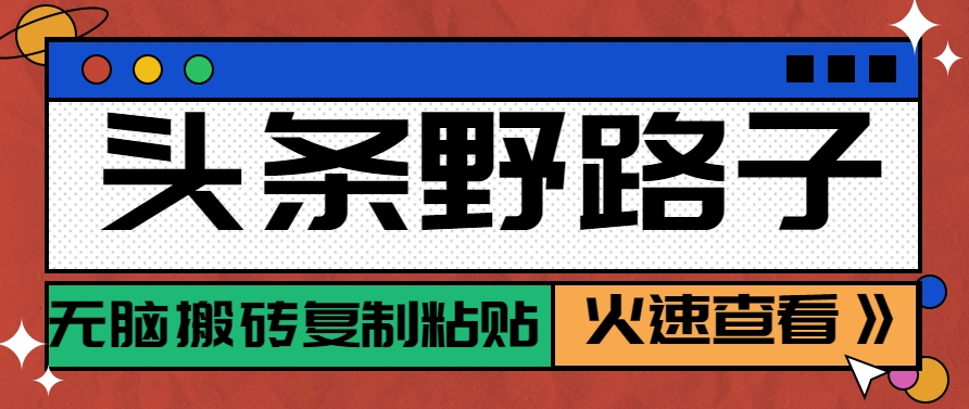 头条野路子玩法之相亲赛道，无脑搬砖复制粘贴，单账号日稳定300+保姆级教程-资源V站
