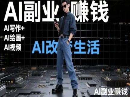 AI改变生活(Ai写作+AI绘画+Ai视频)，AI副业挣钱-资源V站