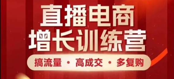 直播电商增长训练营，搞流量·高成交·多复购，快速上手有思路-资源V站