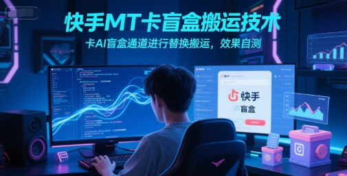 快手MT卡盲盒搬运技术，卡AI盲盒通道进行替换搬运，效果自测-资源V站