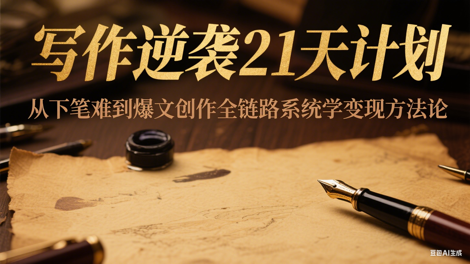 写作逆袭21天计划：从下笔难到爆文创作全链路系统学变现方法论-资源V站