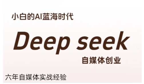 普通人利用Deepseek自媒体创业，零基础友好，小白的AI蓝海时代-资源V站