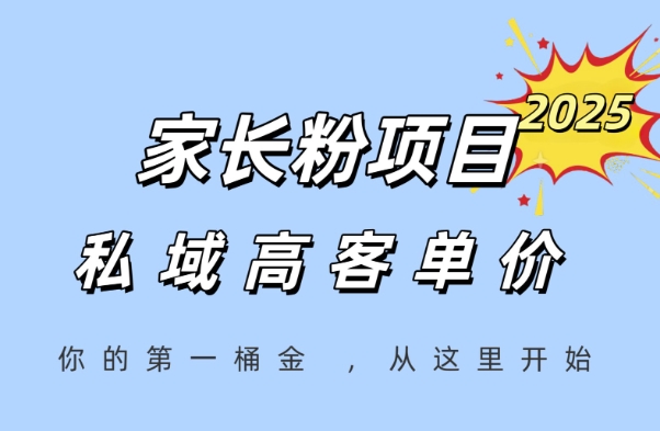 家长粉项目，一个可以长期变现暴利项目，私域高客单价，轻松完成你的人生第一桶金-资源V站