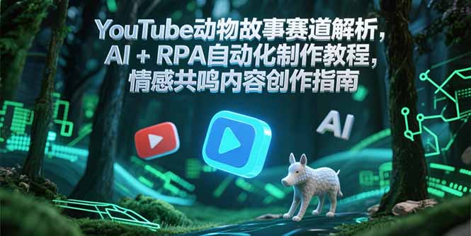 YouTube动物故事赛道解析，AI+RPA自动化制作教程，情感共鸣内容创作指南-资源V站