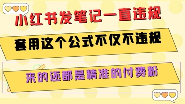 小红书发笔记一直违规，套用这个公式不仅不违规，来的还都是精准的付费粉-资源V站