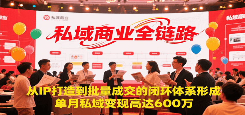 私域商业全链路，从IP打造到批量成交的闭环体系形成，单月私域变现600万-资源V站