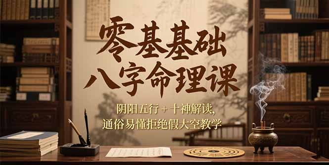 零基础八字命理课，阴阳五行+十神解读，通俗易懂拒绝假大空教学-资源V站