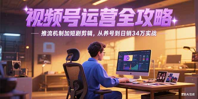 2025视频号运营全攻略，推流机制加短剧剪辑，从养号到日销34万实战-资源V站