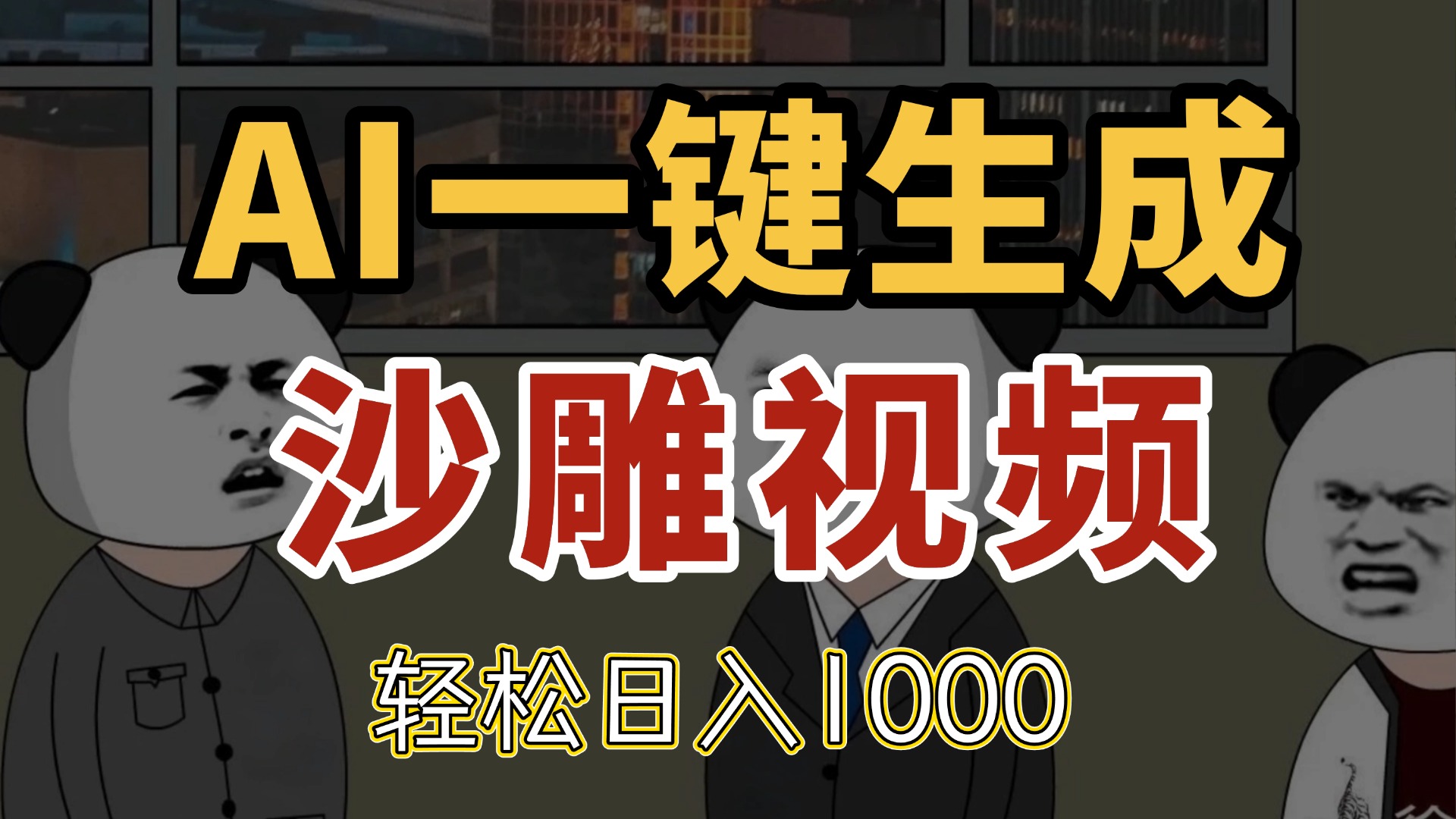 AI一键生成沙雕视频，一条视频千万播放，轻松日入1000-资源V站