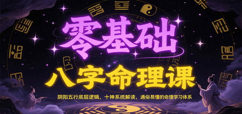 零基础八字命理课：阴阳五行底层逻辑，十神系统解读，通俗易懂的命理学习体系-资源V站