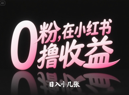 0粉在小红书撸收益，日入几张-资源V站