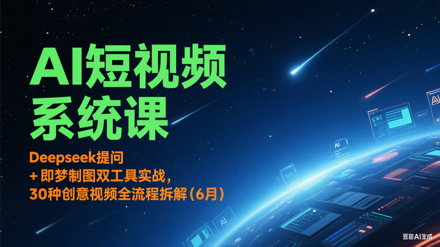 AI短视频系统课：Deepseek提问 + 即梦制图双工具实战，30种创意视频全流程拆解(6月)-资源V站