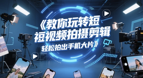 教你玩转短视频拍摄剪辑，轻松拍出手机大片-资源V站