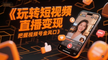 玩转短视频直播变现，把握视频号金风口-资源V站