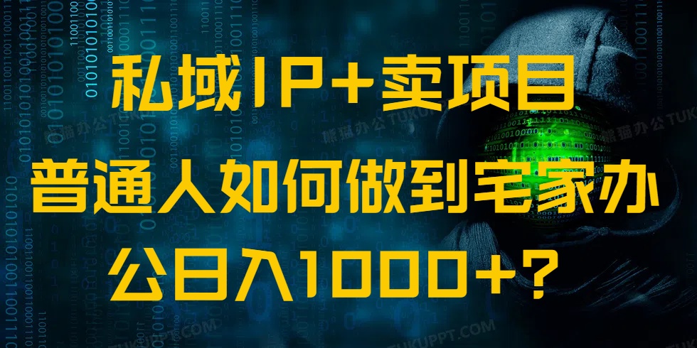 私域IP+卖项目，普通人如何做到宅家办公实现日入1000+-资源V站