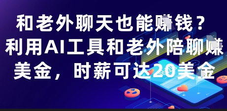 和老外聊天也能挣钱？利用AI工具和老外陪聊挣美金，时薪可达20刀-资源V站