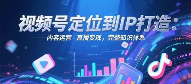视频号定位到IP打造：账号搭建-内容运营-直播变现，完整知识体系-资源V站