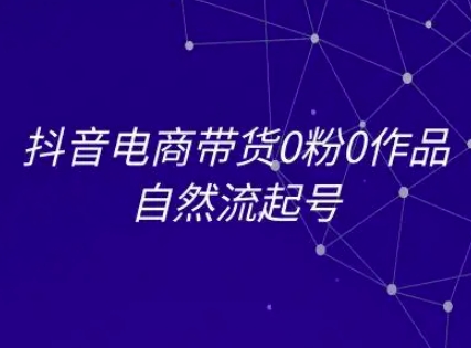 抖音电商带货0粉0作品自然流起号，抖音电商教程-资源V站