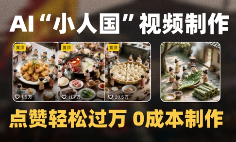 爆款1000W+播放微缩景观迷你小人国AI视频0成本制作全流程教学-资源V站