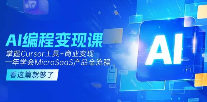 AI编程变现课：掌握Cursor工具+商业变现，一年学会MicroSaaS产品全流程-资源V站