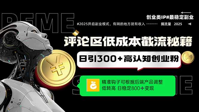 评论区低成本引流秘籍，精准钩子直击用户，单账号日增300+创业粉，日稳…-资源V站
