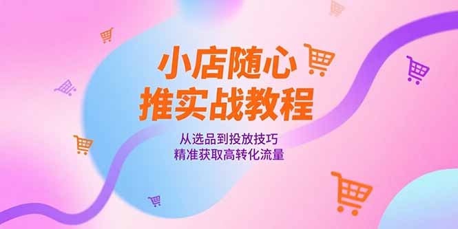 小店随心推实战教程，从选品到投放技巧，精准获取高转化流量-资源V站