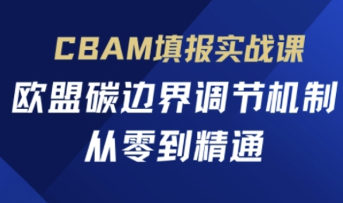 CBAM填报实战课，欧盟碳边界调节机制，从零到精通-资源V站
